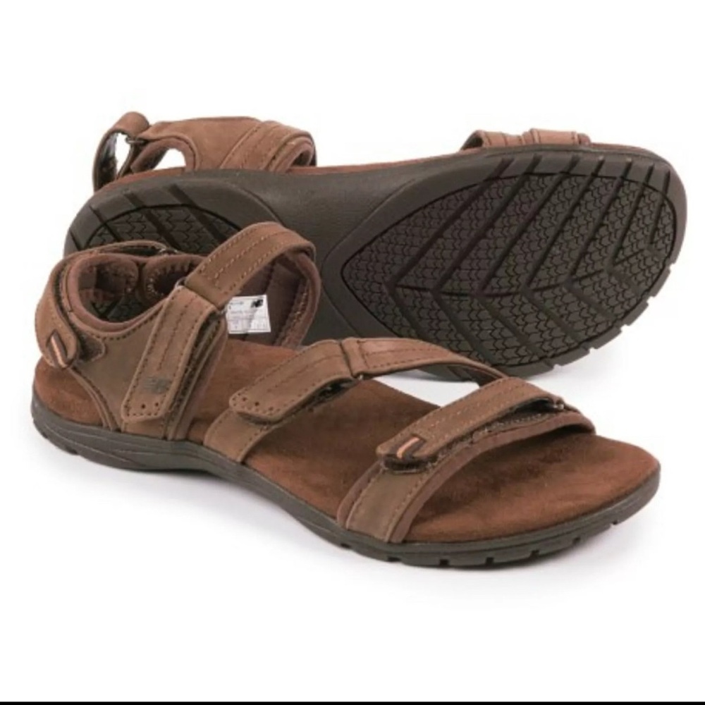 New Balance Women’s Maya Sport Nubuck Leather Supportive Sandals Brown Size 6